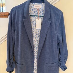 Skies Are Blue Textured Blue Blazer